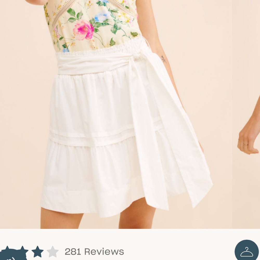 Floral Print Dress with White Skirt